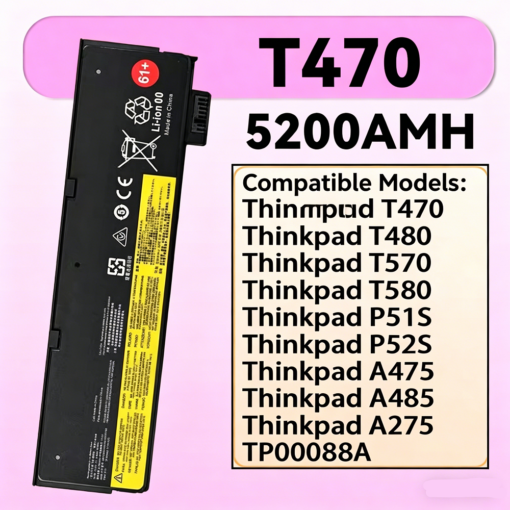 Compatible with Lenovo ThinkPad T470 T480 T570 T410 T430 E430 Laptop Batteries