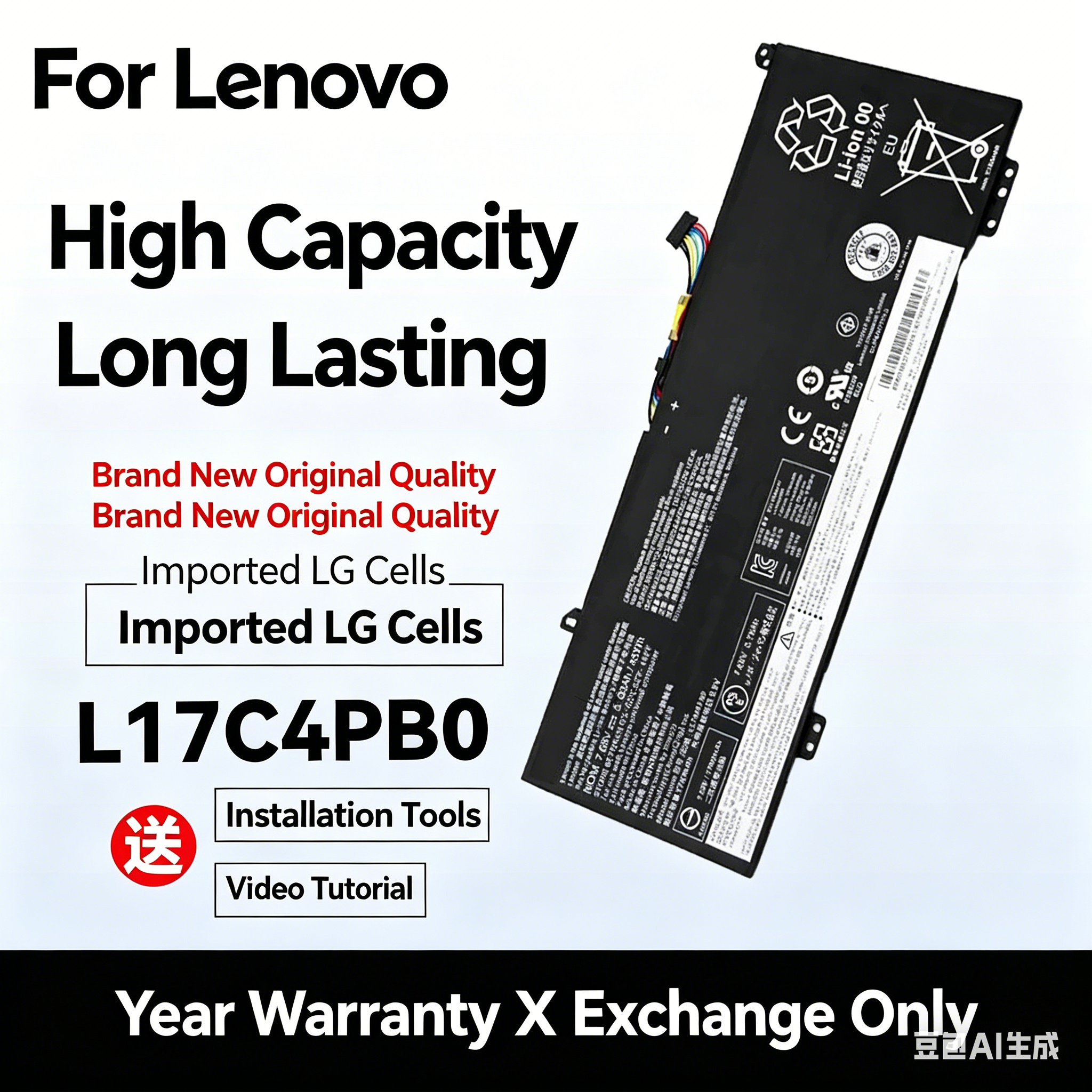Compatible with Lenovo Xiaoxin Air14 15 IKBR ARR L17M4PB0 L17C4PB0 Laptop Battery