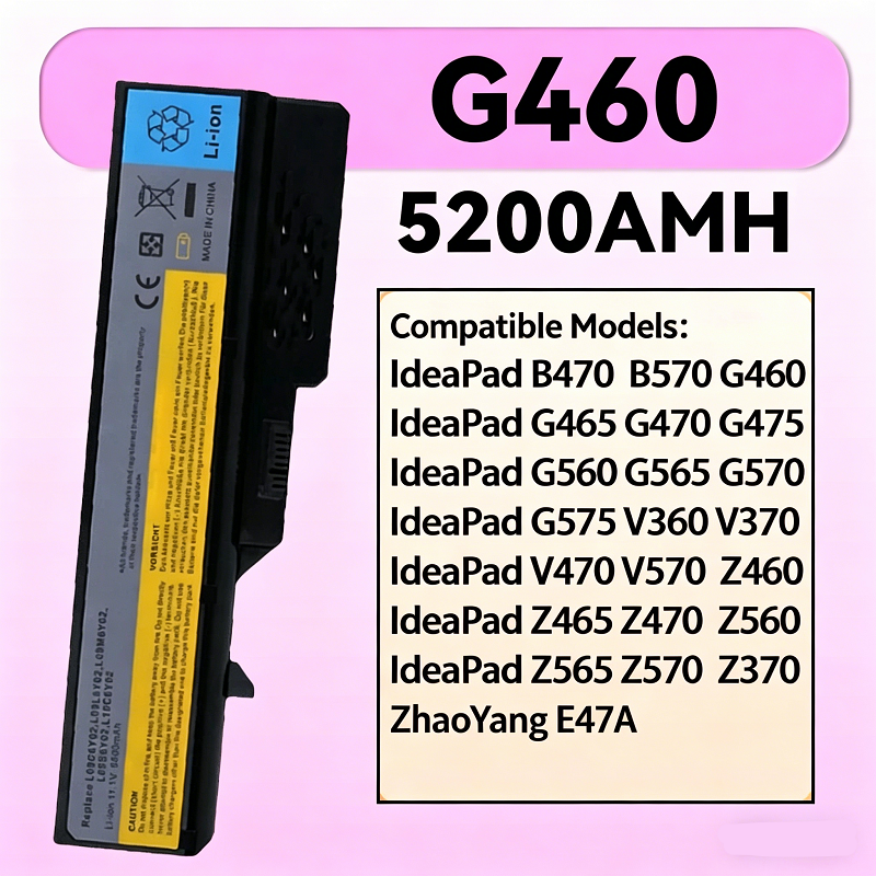 Compatible with Lenovo laptop batteries for models g460, z460, b470, G470, z465, Z475, V370, G560